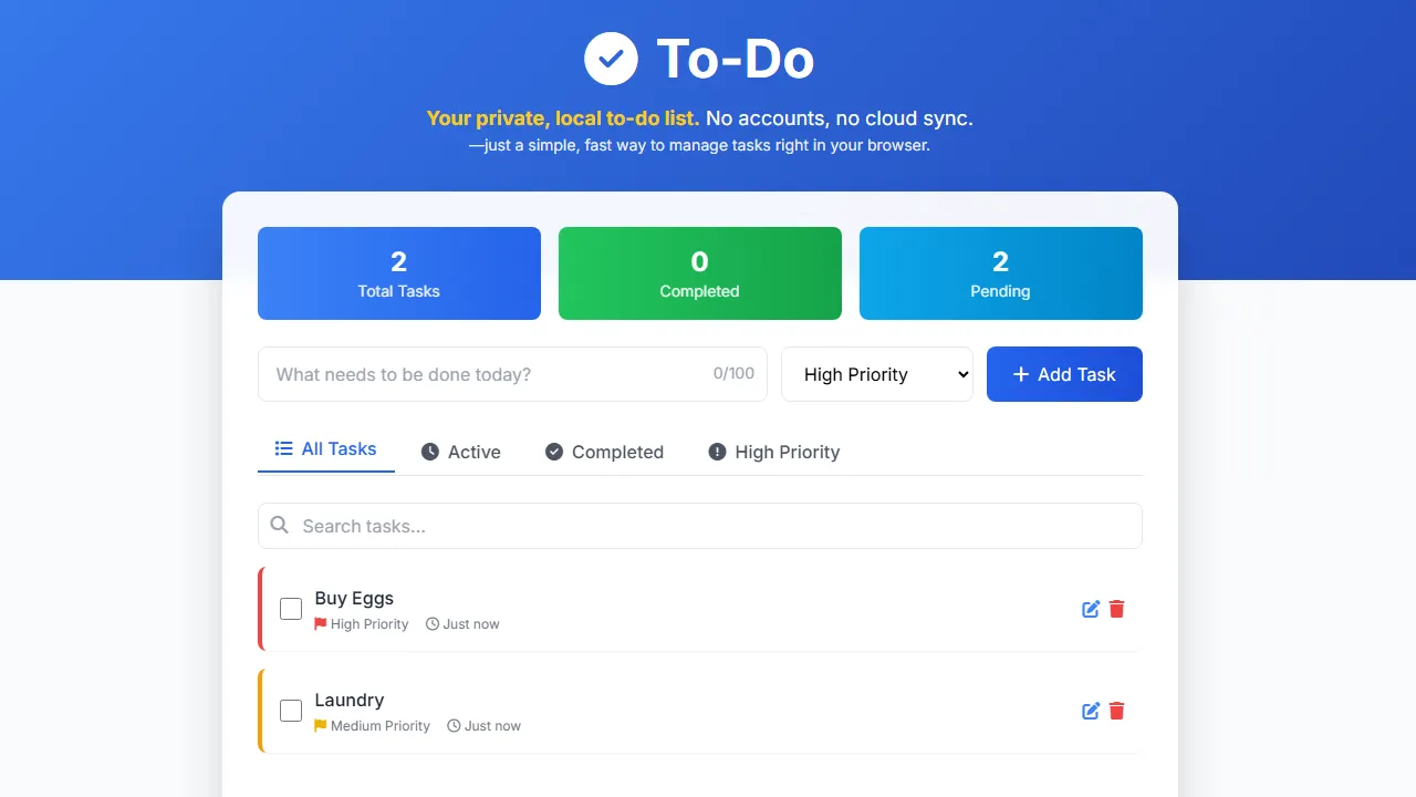 To-Do List Screenshot